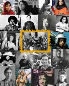 Collage of women icons.