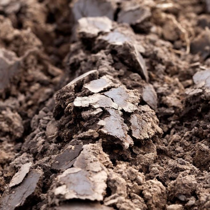 Zoomed in image of tilled earth.